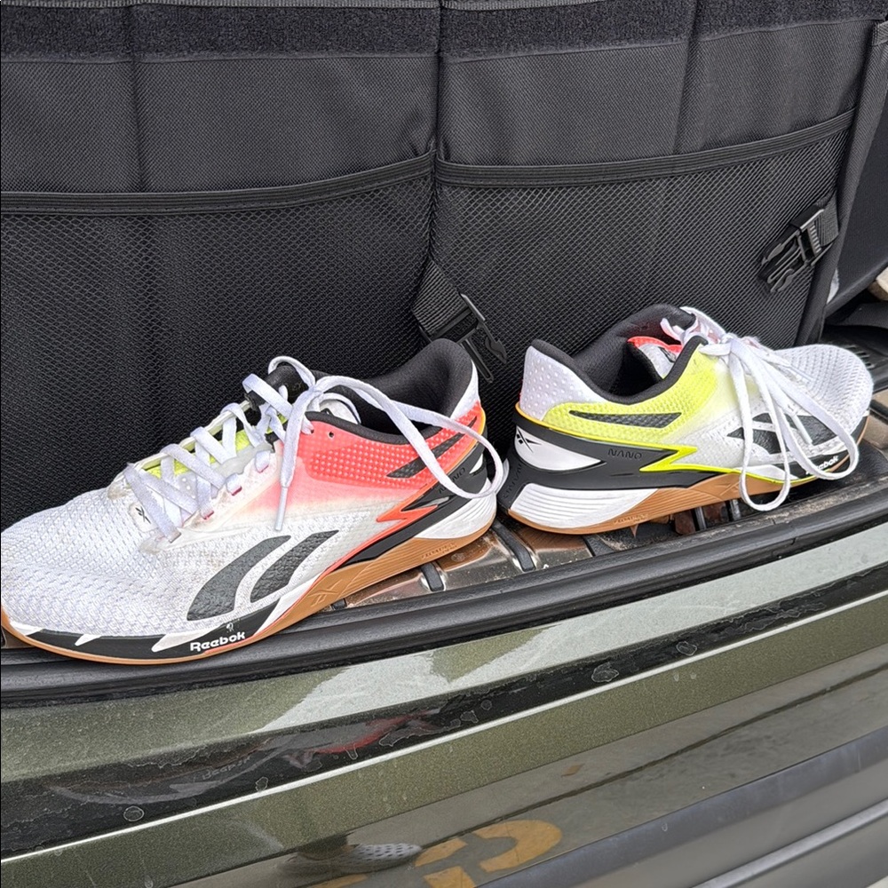 Reebok White and Neon Athletic Shoes